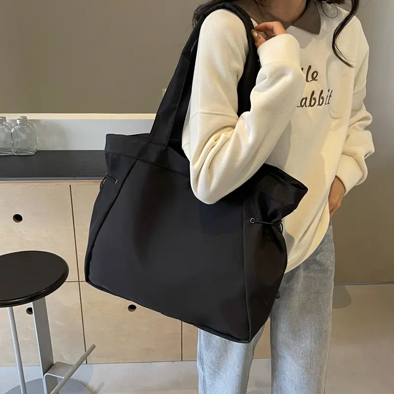 Casual Fashion Large Capacity Tote Bag Simple Travel Bag Women Large Shoulder Bag Handbags Drawstring Tote Handbag