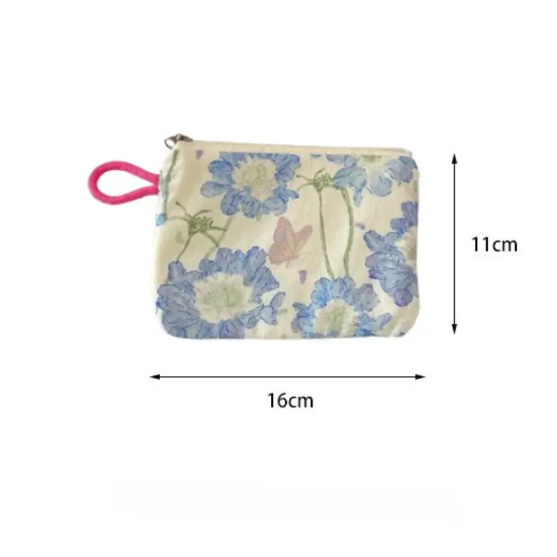 Cute Flower Cosmetic Bag Travel Small Lipstick Earphone Key Storage Pouch Women Cosmetic Organizer Makeup Bags Wallet Pouch