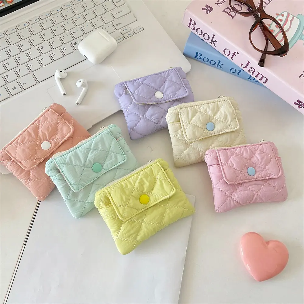 Cute Mini Coin Purse Simple Zipper Kid Storage Pouch Money Pocket Solid Color Coin Key Bag Women Men Cute Wallet