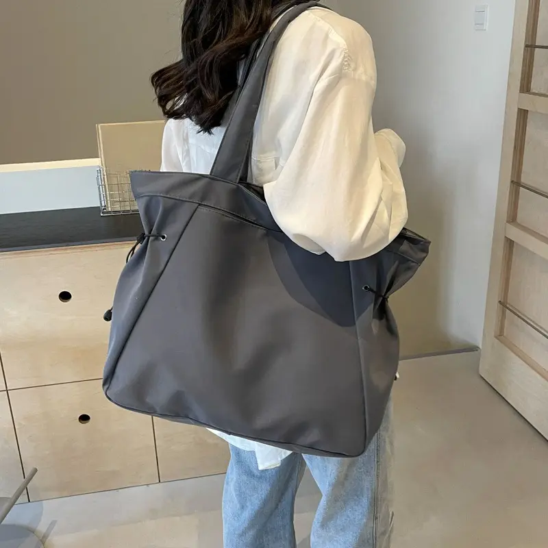 Casual Fashion Large Capacity Tote Bag Simple Travel Bag Women Large Shoulder Bag Handbags Drawstring Tote Handbag