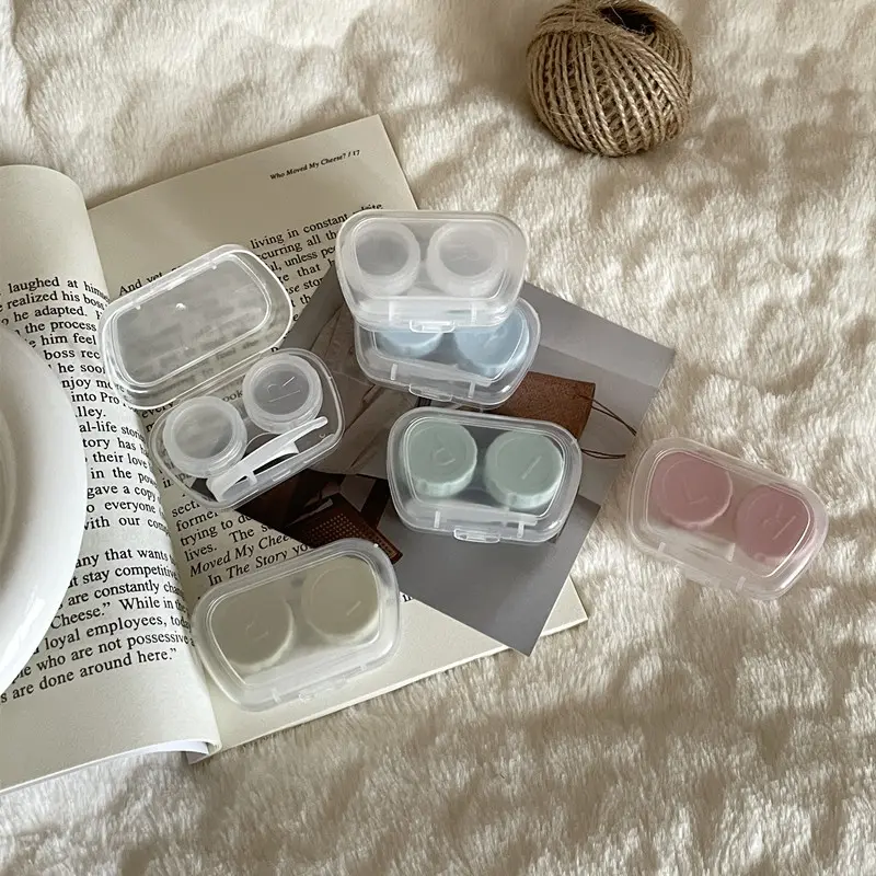 Contact Lenses Case Eyes Care Travel Kit Holder Container Lens Box Simple Candy Color Contact Lens Case Box for Women Girl
