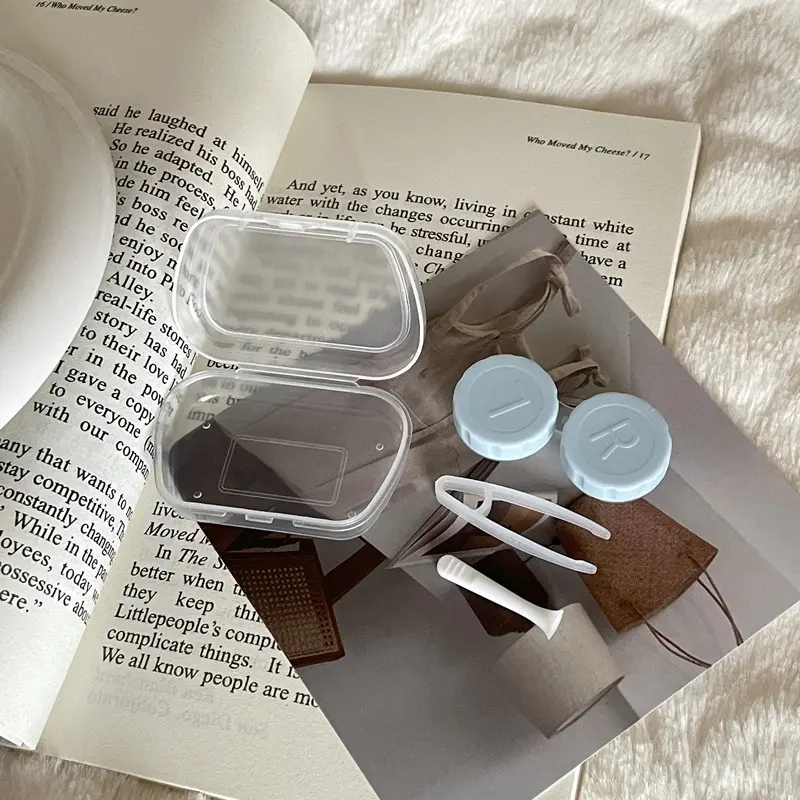 Contact Lenses Case Eyes Care Travel Kit Holder Container Lens Box Simple Candy Color Contact Lens Case Box for Women Girl