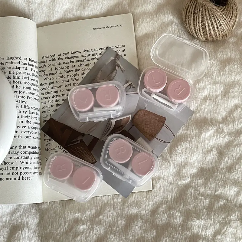 Contact Lenses Case Eyes Care Travel Kit Holder Container Lens Box Simple Candy Color Contact Lens Case Box for Women Girl