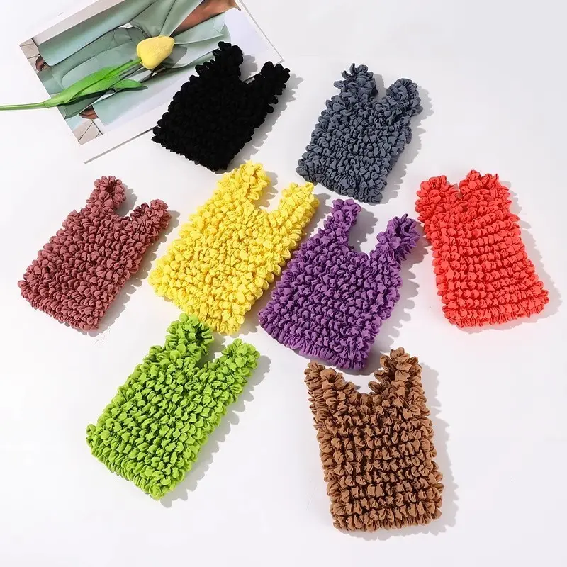 Women Elastic Shopping Bag Multifunctional Large Capacity Shopper Eco-Friendly Storage Bags Cute Tote Bag Portable Handbags