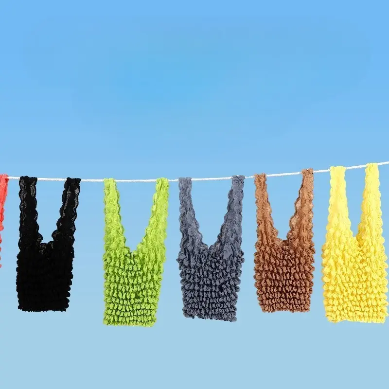 Women Elastic Shopping Bag Multifunctional Large Capacity Shopper Eco-Friendly Storage Bags Cute Tote Bag Portable Handbags