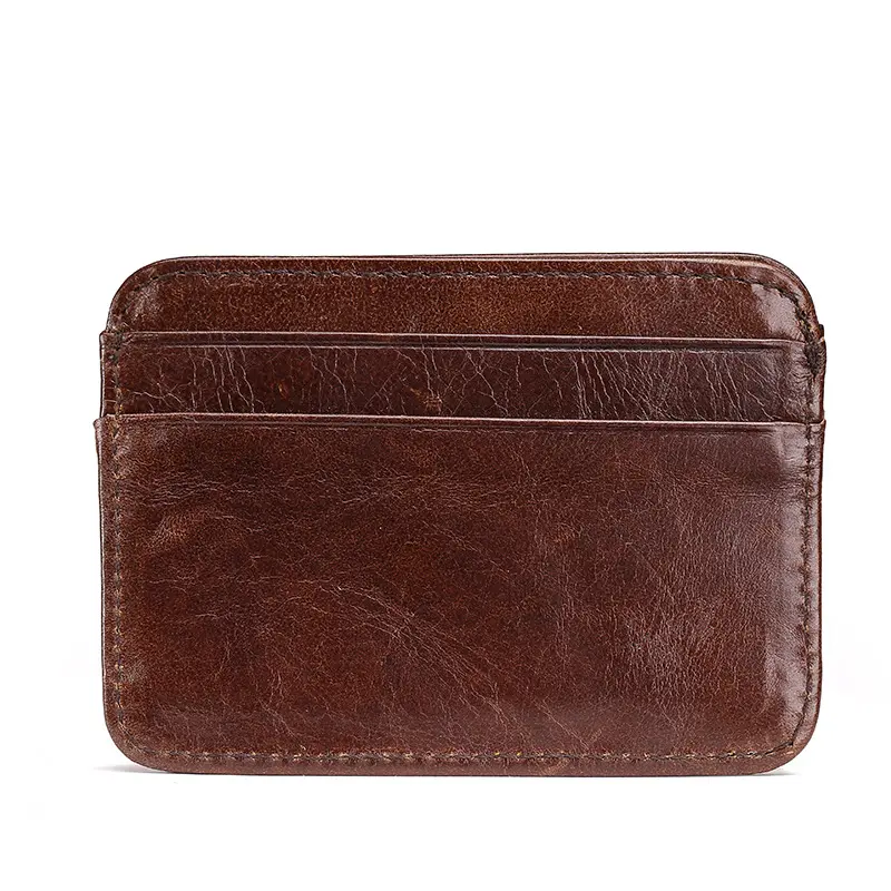 New Thin Vintage Men's Genuine Leather Small Wallet Slim Credit Card Holder Money Bag ID Card Case Mini Purse For Male