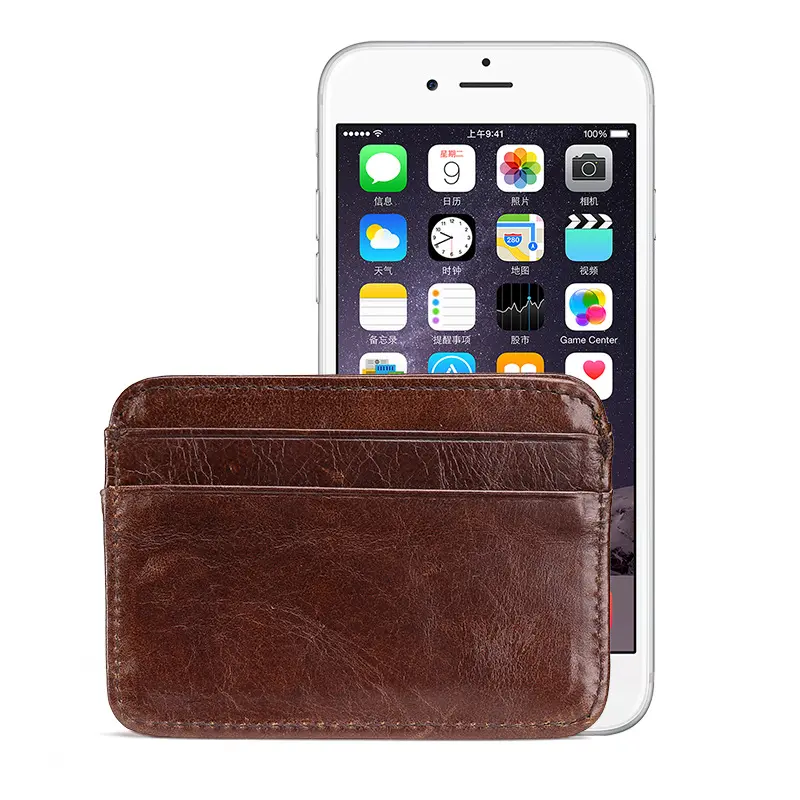 New Thin Vintage Men's Genuine Leather Small Wallet Slim Credit Card Holder Money Bag ID Card Case Mini Purse For Male