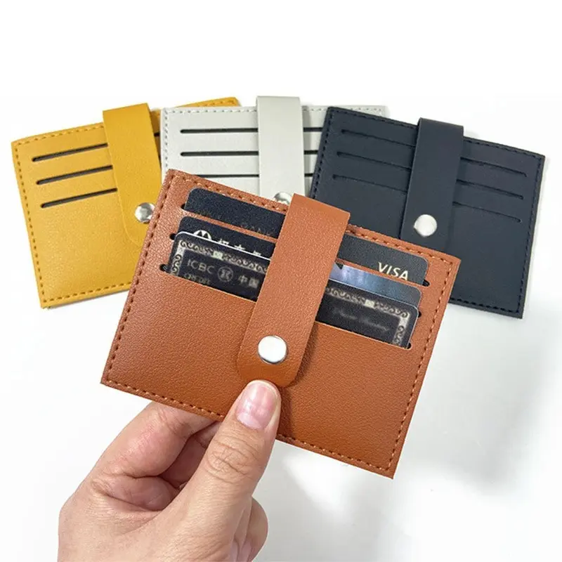 1Pc Pu Leather ID Card Holder Candy Color Bank Credit Card Box Multi Slot Slim Women Men Business Card Cover Case Wallet