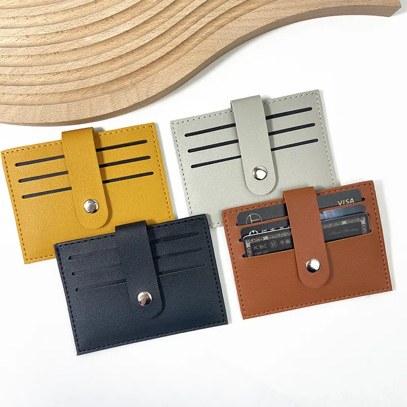 1Pc Pu Leather ID Card Holder Candy Color Bank Credit Card Box Multi Slot Slim Women Men Business Card Cover Case Wallet