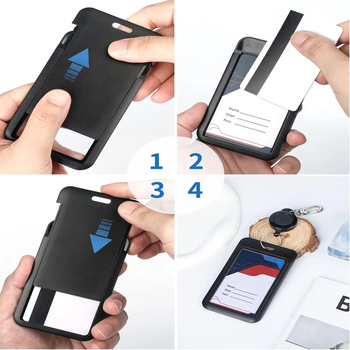 ID Badge Holder with Lanyard Retractable Reel reel Set Black Card Holder Bank ID Holders Student Bus Card Cover for Women Men