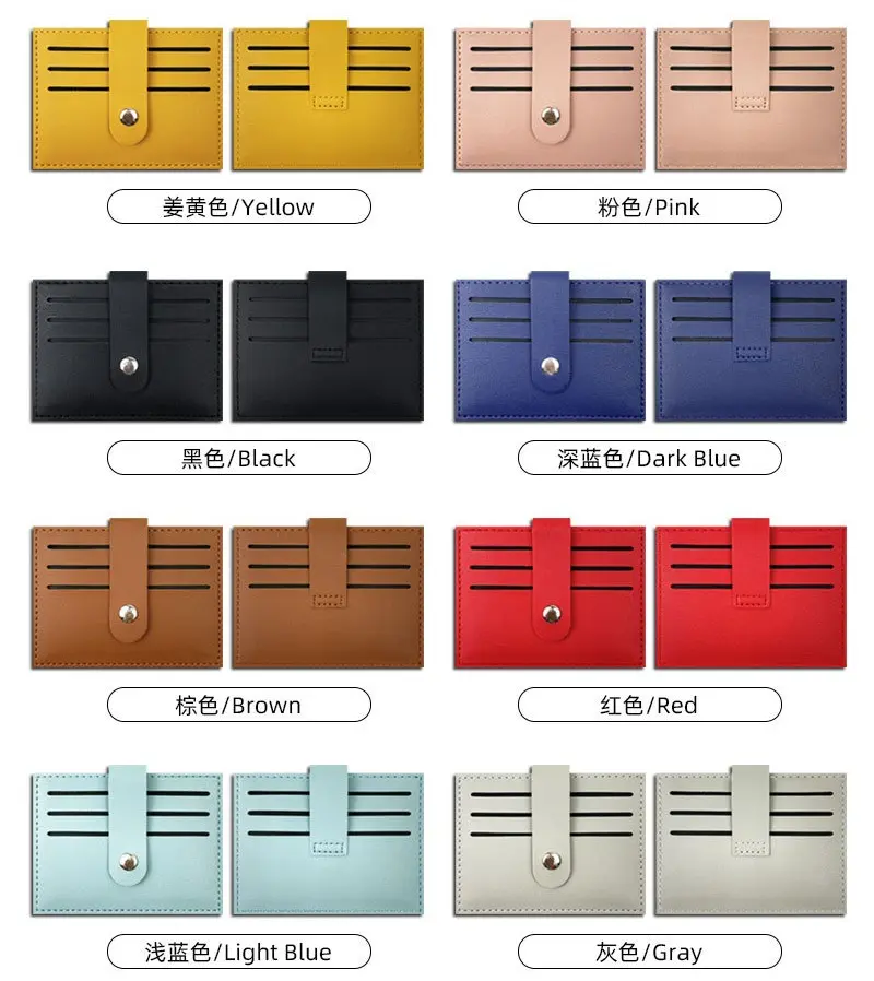 1Pc Pu Leather ID Card Holder Candy Color Bank Credit Card Box Multi Slot Slim Women Men Business Card Cover Case Wallet