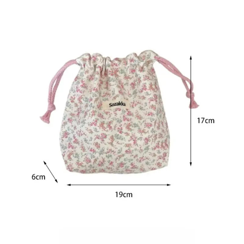 Cute flower Small Lipstick Cosmetic Coin Purse Key Drawstring Storage Bag Women Jewelry Tote Rope Pouch String Bags Organizer