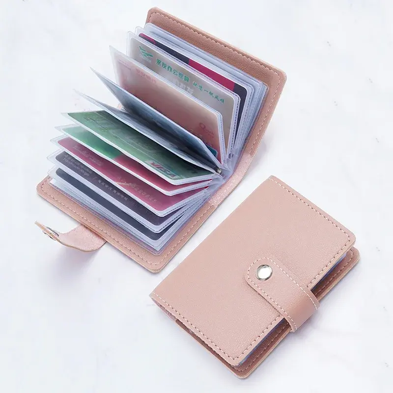 Business Card Holder Slim PU Leather Wallet Case for Men Women 26 Cards ID Credit Card Holder