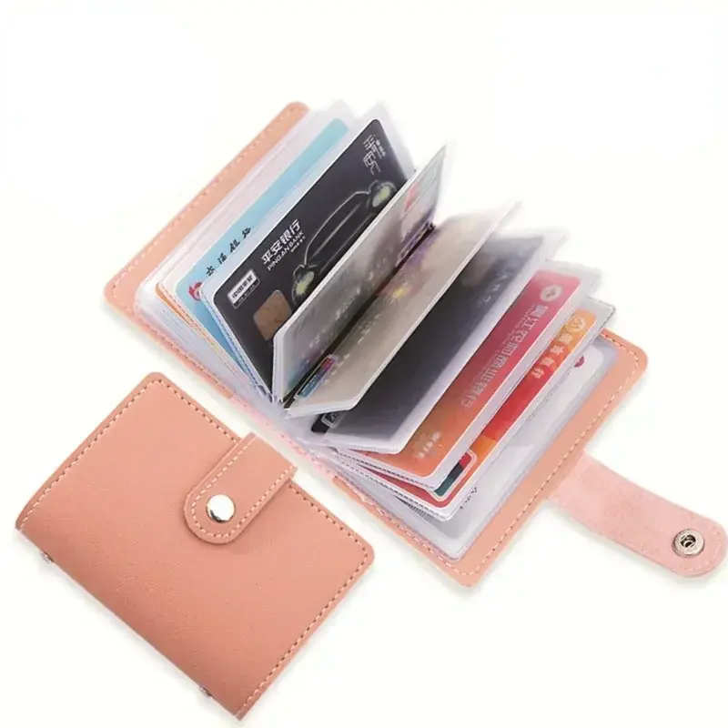 Business Card Holder Slim PU Leather Wallet Case for Men Women 26 Cards ID Credit Card Holder