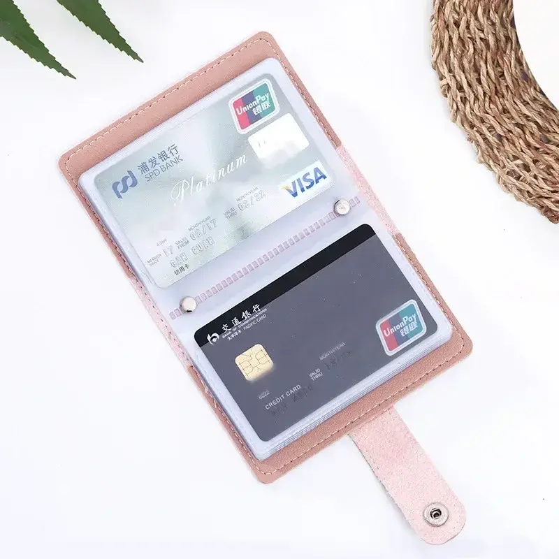 Business Card Holder Slim PU Leather Wallet Case for Men Women 26 Cards ID Credit Card Holder