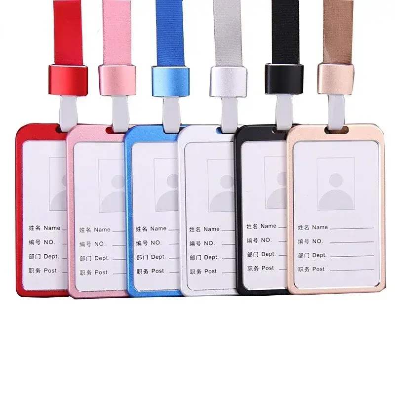 1PC Work Card Holders Men Women Business Bank Credit Card Holder Name ID Card Cover Fashion Metal Work Badge Case