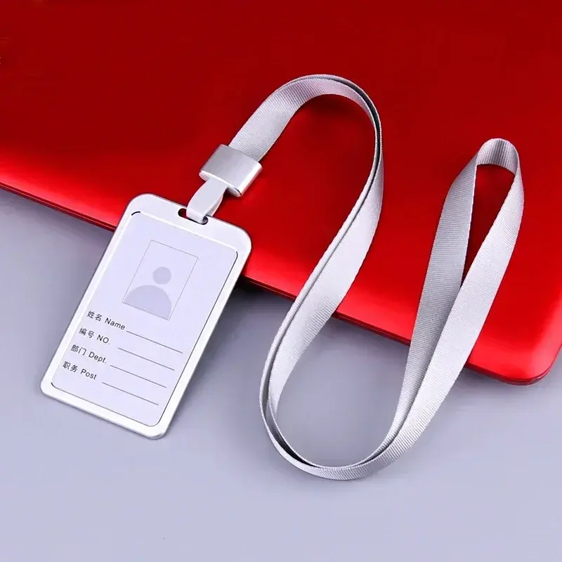 1PC Work Card Holders Men Women Business Bank Credit Card Holder Name ID Card Cover Fashion Metal Work Badge Case