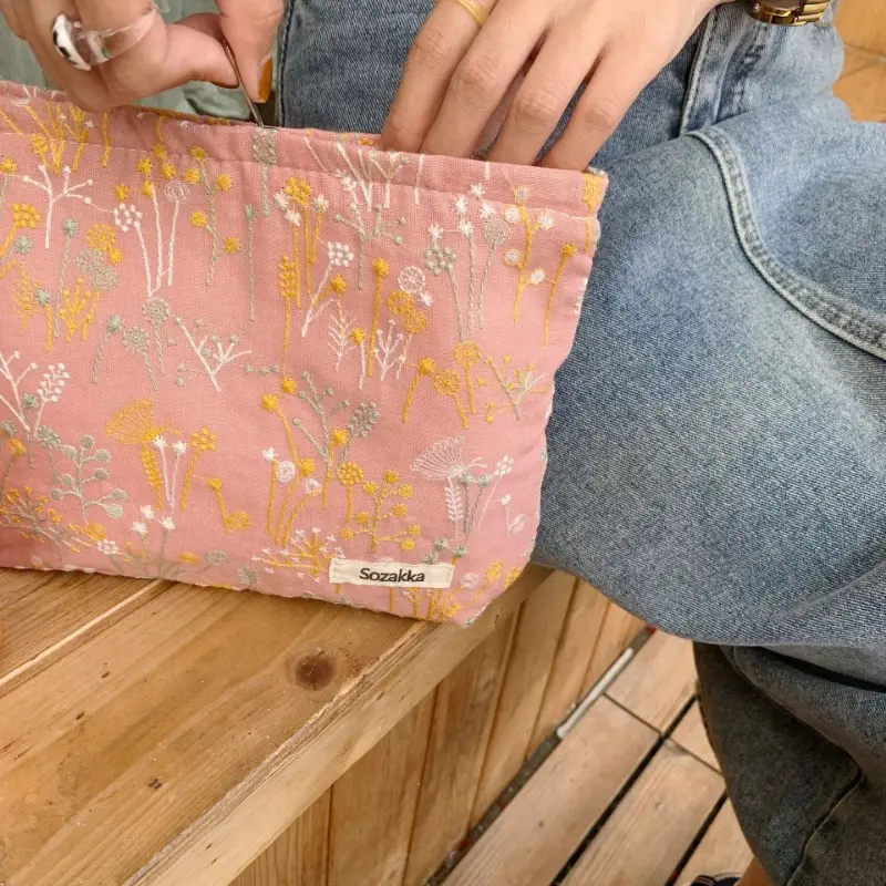 Large Women Floral Cosmetic Bag Flowers Makeup Bag Travel Makeup Beauty Case Organizer Female Handbag Clutch Purse Zipper Pouch