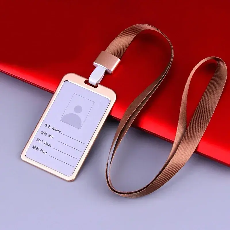 1PC Work Card Holders Men Women Business Bank Credit Card Holder Name ID Card Cover Fashion Metal Work Badge Case