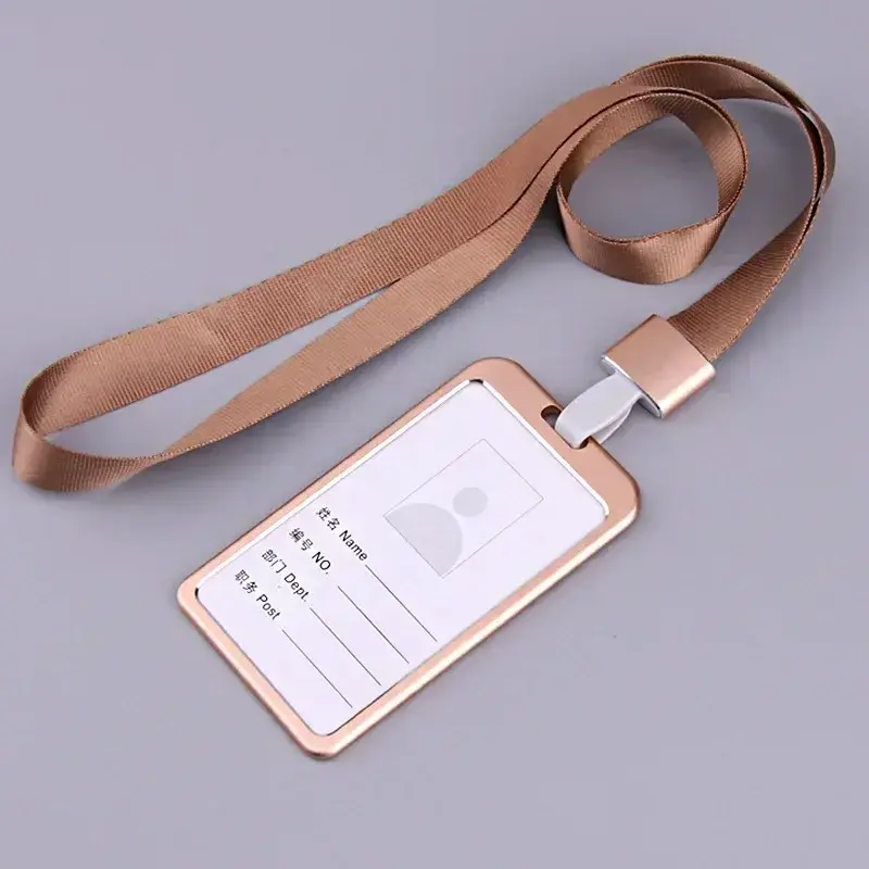 1PC Work Card Holders Men Women Business Bank Credit Card Holder Name ID Card Cover Fashion Metal Work Badge Case