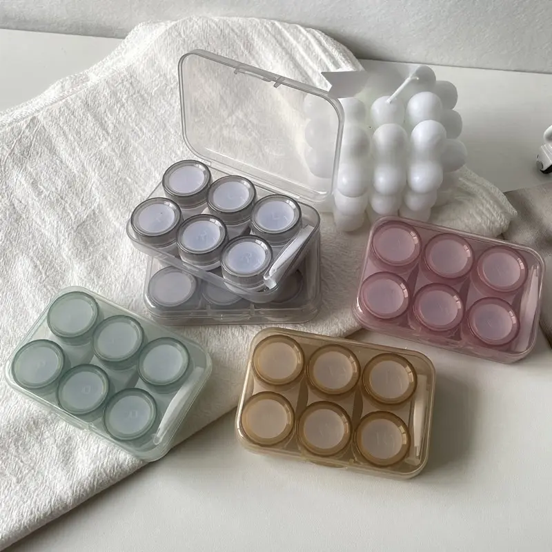 3 Pairs/box Contact Lens Case Eye Contact Lens Box Women Travel Contact Lenses Case Soak Container Lenses Box for Beauty Pupil