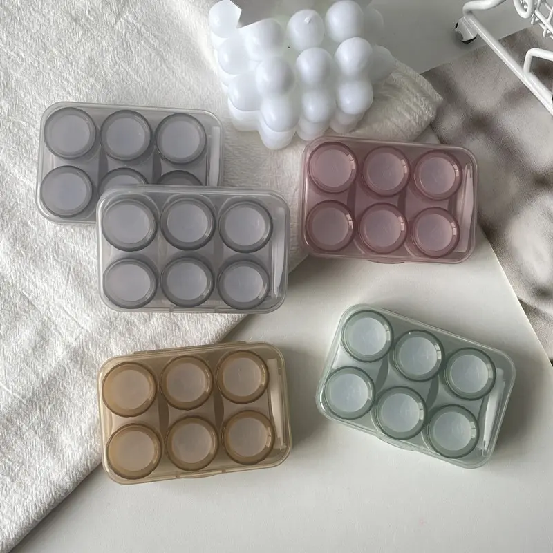 3 Pairs/box Contact Lens Case Eye Contact Lens Box Women Travel Contact Lenses Case Soak Container Lenses Box for Beauty Pupil