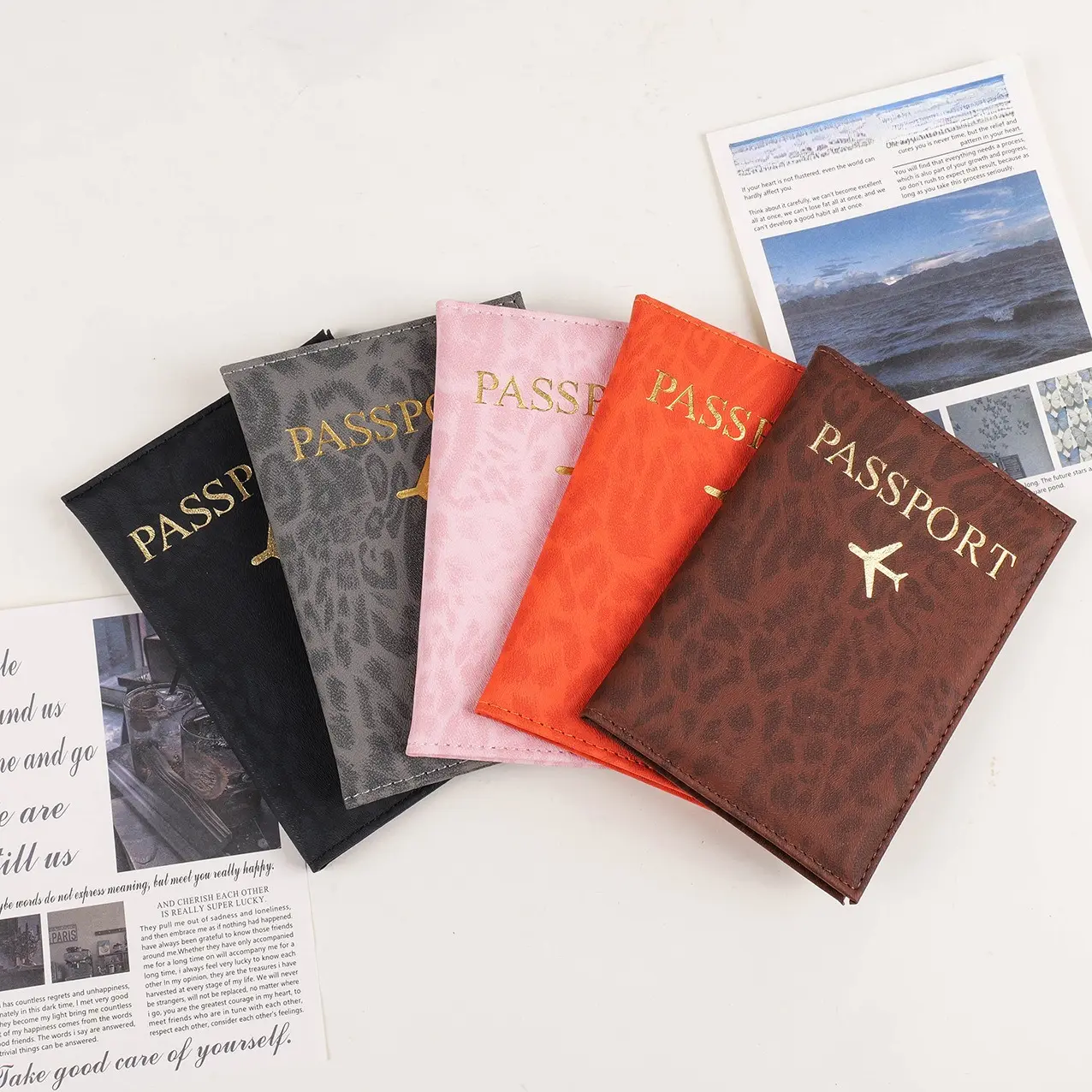 PU Leather Card Ticket Passport Covers Holder Protective Accessories Fashion Travel Passport Holder Cover Case for Women Men