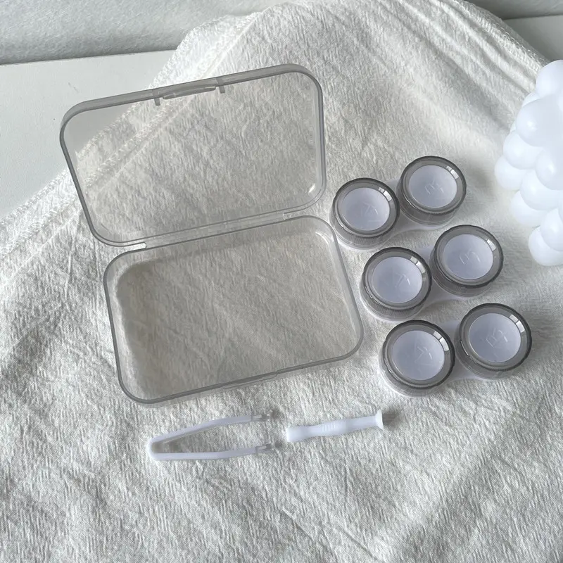 3 Pairs/box Contact Lens Case Eye Contact Lens Box Women Travel Contact Lenses Case Soak Container Lenses Box for Beauty Pupil