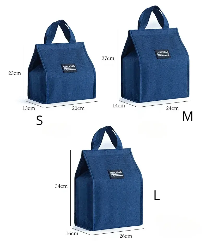 Portable Oxford Waterproof Lunch Bags Fresh Cooler Pouch for Office Students Convenient Lunch Box Tote Food Container Bag