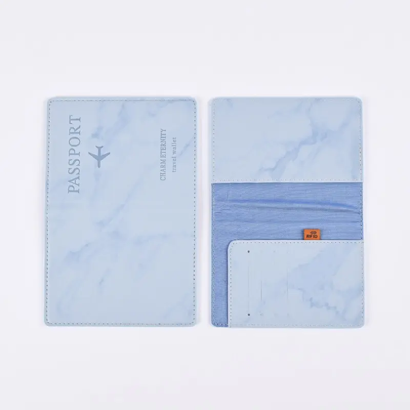 New Marble Pattern PU Leather Passport Holder Fashion Ticket Passport Case Travel Passport Protection Cover Card Case Wallet