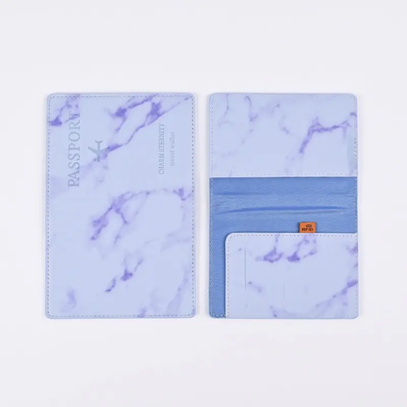 New Marble Pattern PU Leather Passport Holder Fashion Ticket Passport Case Travel Passport Protection Cover Card Case Wallet