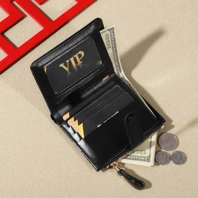Women Short Wallet Small Fashion Brand Leather Purse Ladies Card Bag for Women Clutch Female Purse Money Clip Wallet New