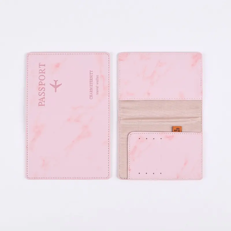 New Marble Pattern PU Leather Passport Holder Fashion Ticket Passport Case Travel Passport Protection Cover Card Case Wallet
