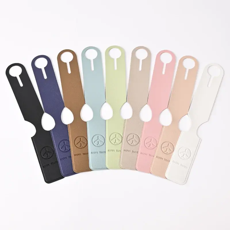 Suitcase Label Bag Pendant Handbag Long PU Leather Luggage Tag Name ID Address Tags Boarding Tags Label Travel Accessories