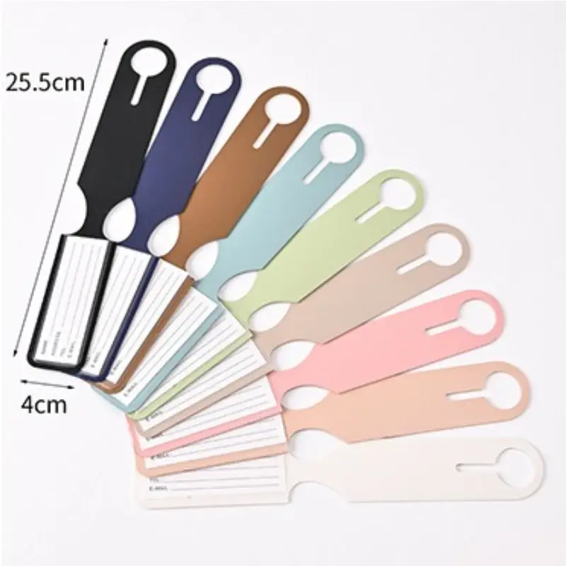 Suitcase Label Bag Pendant Handbag Long PU Leather Luggage Tag Name ID Address Tags Boarding Tags Label Travel Accessories