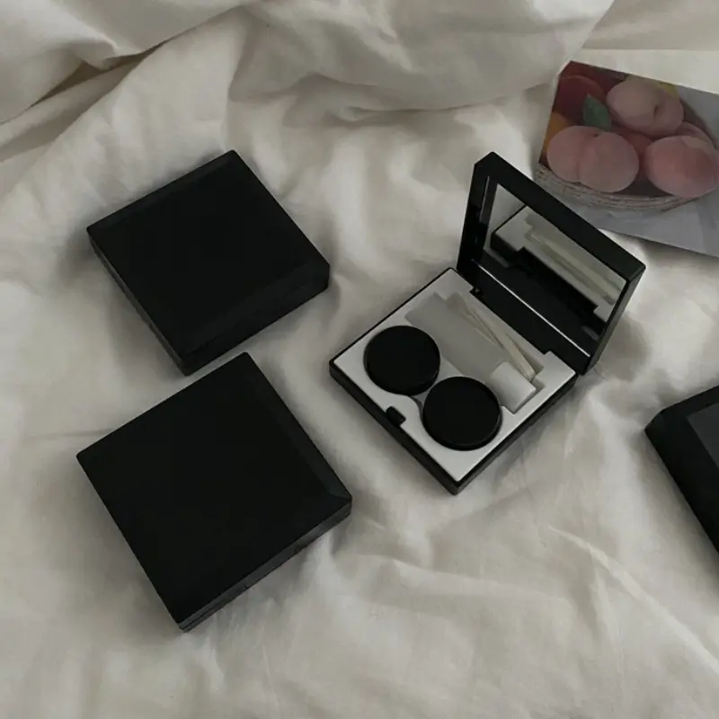 Black Elegant Lens Container Women Eye Contacts Lens Case Men Color Contact Lenses Storage Box Portable Travel Set