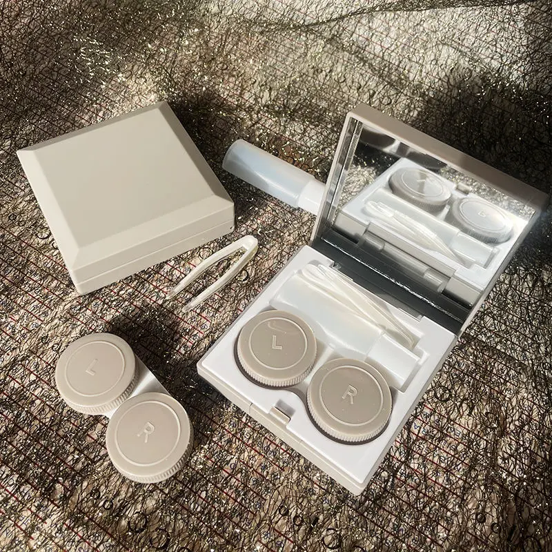 Black Elegant Lens Container Women Eye Contacts Lens Case Men Color Contact Lenses Storage Box Portable Travel Set