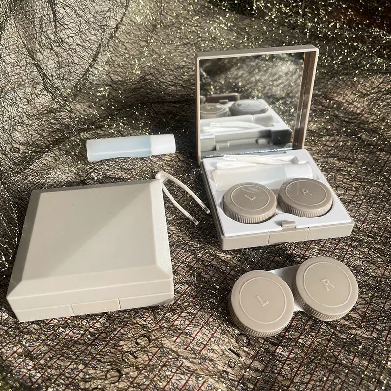 Black Elegant Lens Container Women Eye Contacts Lens Case Men Color Contact Lenses Storage Box Portable Travel Set
