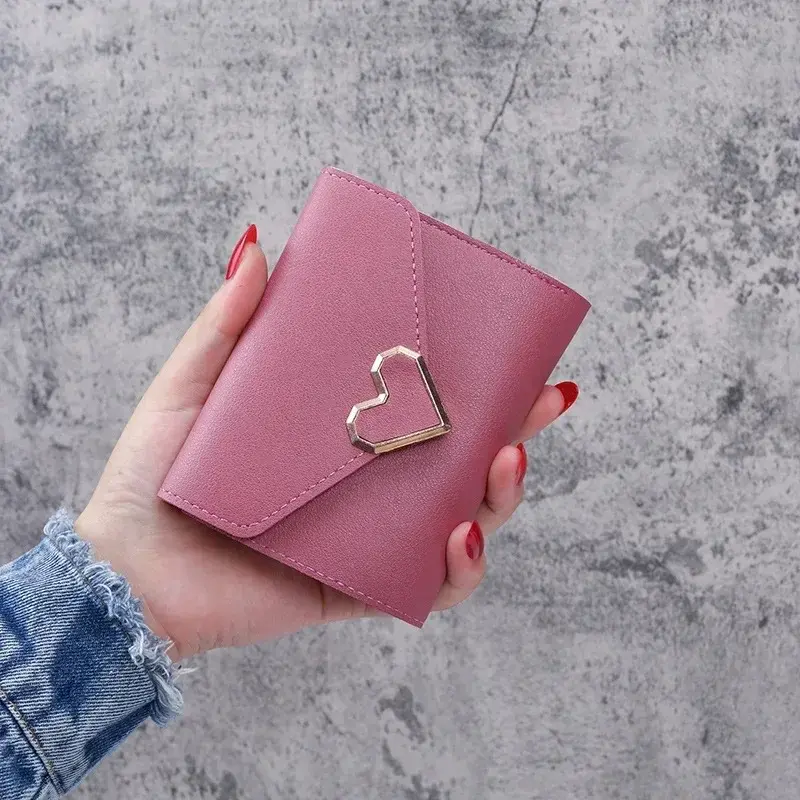 Large Capacity Multi-card Slots Card Holder Coin Purse Pouch New Solid Color Fashion Simple PU Short Wallet Purse for Women