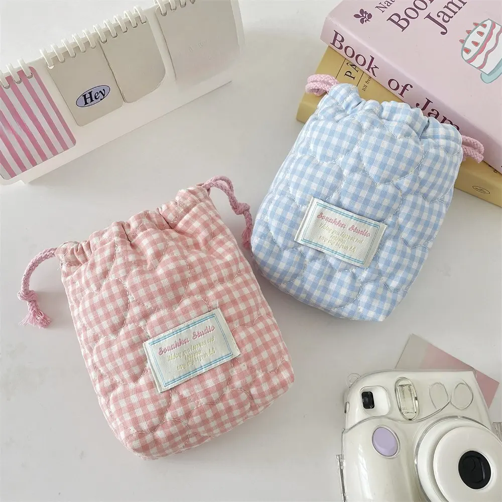 Small Cute Coin Purse Key Earphone Drawstring Storage Bag Women Girls Jewelry Lipstick Cosmetic Tote Rope Pouch String Bags