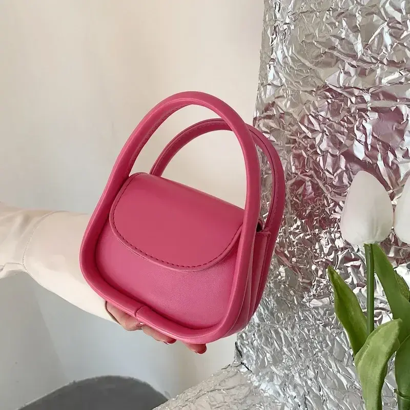 Women's Small Square Shoulder Bag Fashion Candy Color PU Leather Mini Crossbody Bag Lipstick Earphone Coin Purse