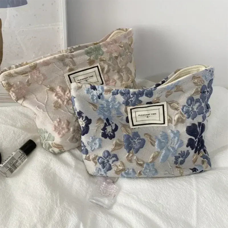 Retro Women's Makeup Bags Large Cosmetic Bag Travel Make Up Organizer Toiletries Multifunction Canvas Storage Bag Makeup Case