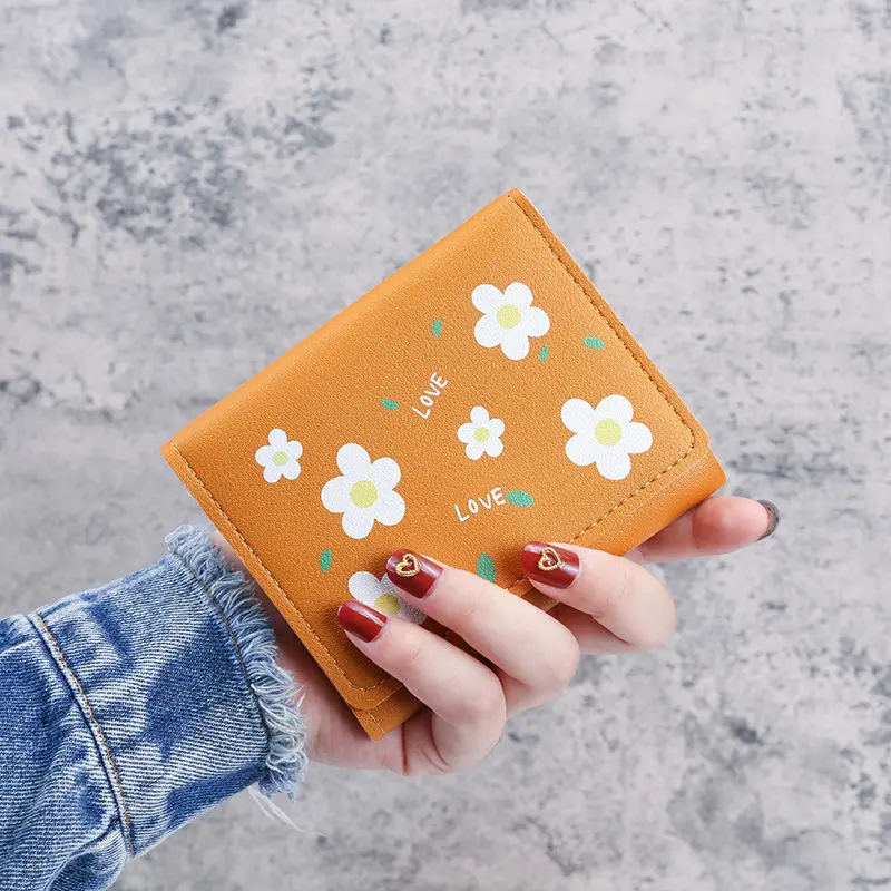 Women's Cute Mini Folding Wallet Fashion Hasp Purse Small Short Wallet for Students
