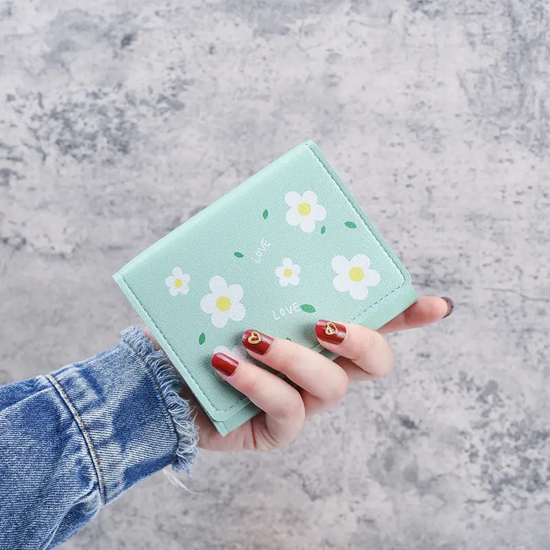 Women's Cute Mini Folding Wallet Fashion Hasp Purse Small Short Wallet for Students