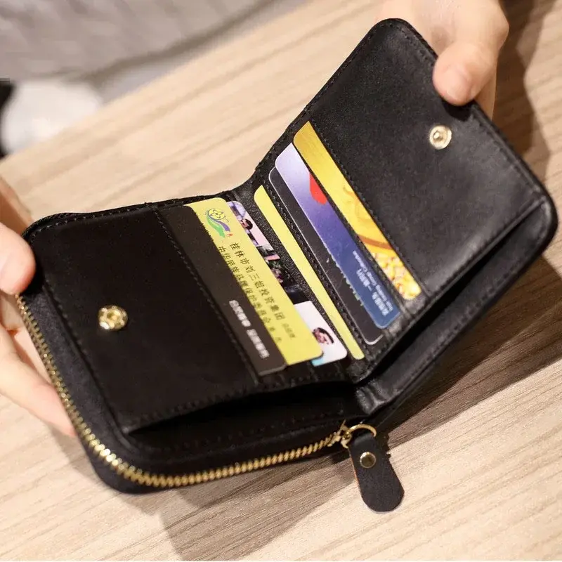 1PC Women Small Wallet Ladies Mini Clutch Wallet Cute Girl Short Zipper Pu Leather Coin Purse Female Hand Wallet Purses