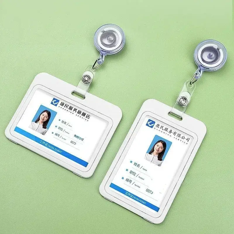 Retractable Card Holder for Women Men Credit Card Badge Cover with Reel Nurse Student ID Sleeve