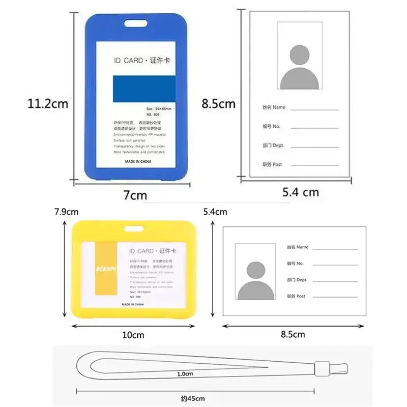 1pcs Women Men Bank Card Name Credit Card Holders Neck Strap Students Kids Bus Card ID Holder Identity Badge with Lanyard