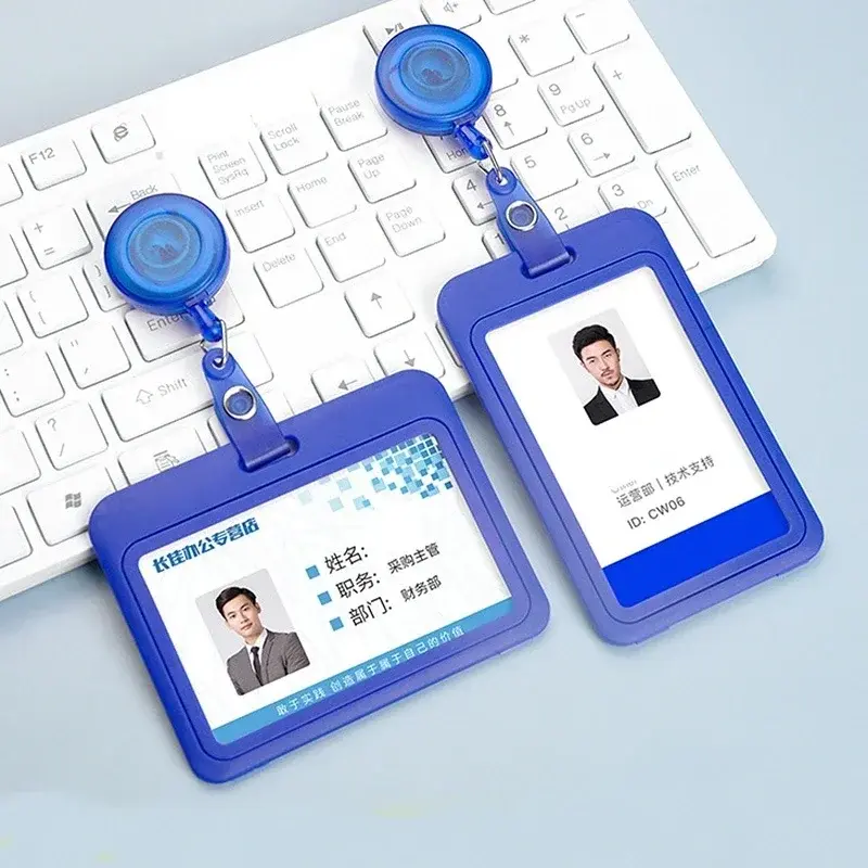 Retractable Card Holder for Women Men Credit Card Badge Cover with Reel Nurse Student ID Sleeve