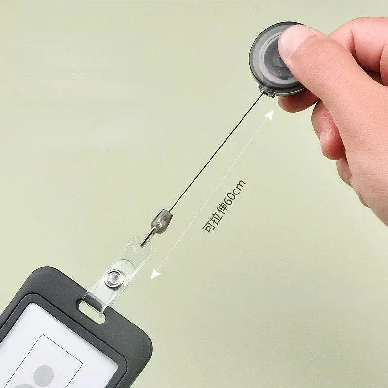 Retractable Card Holder for Women Men Credit Card Badge Cover with Reel Nurse Student ID Sleeve