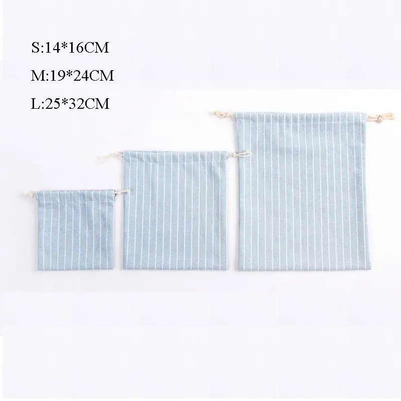 Cotton Linen Drawstring Cosmetic Bag Christmas Gift Package Makeup Storage Bags for Travel Wedding